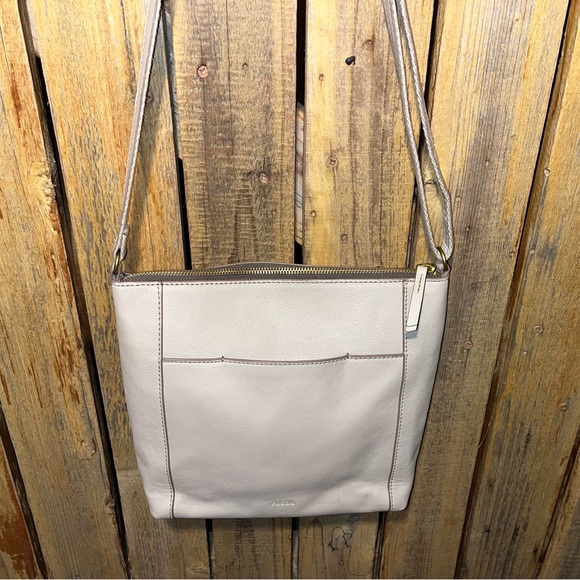 Fossil Gray Leather Shoulder Bag - Picture 10 of 11